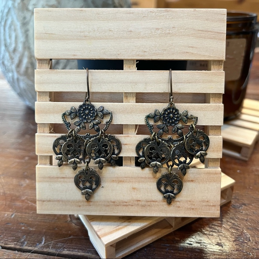 Love Heals Brass Earrings